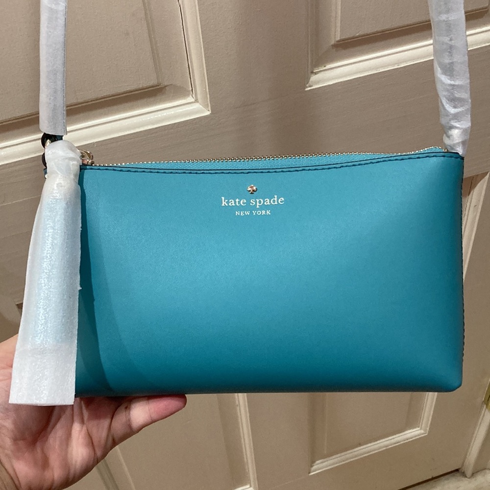 NWT Kate Spade Amy Ivy Street Tassel Stone Blue Crossbody Purse Bag - Picture 2 of 15
